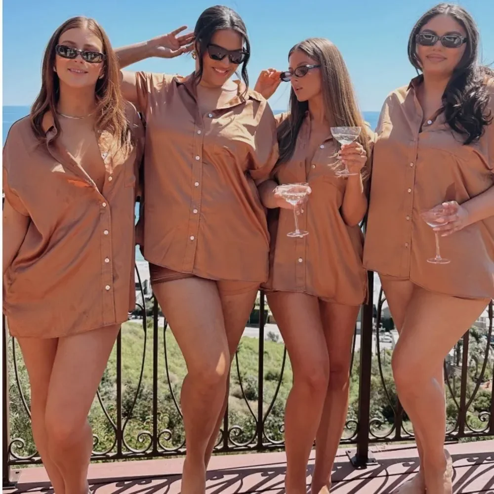 Show Me Your MuMu Copper Satin Pajama Set size XXL Missing tag